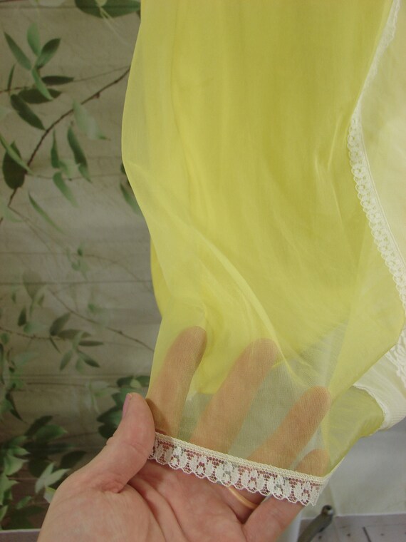 Lemon Lingerie - Yellow Nighty Sheer Over Solid Lace … - Gem