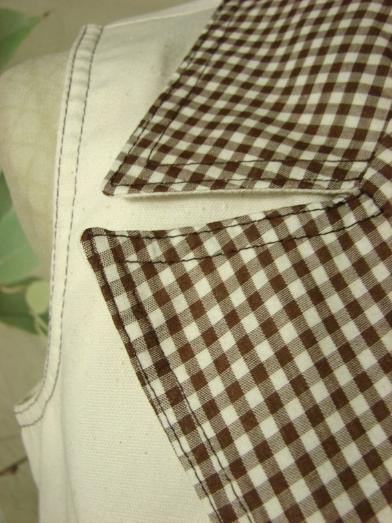 Country Miss - Brown Gingham Cream Canvas Cotton … - image 9
