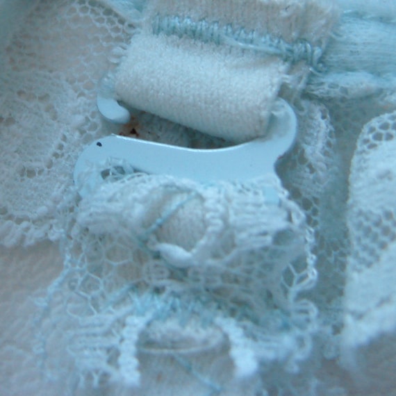 Ice Ice Baby  Ice Blue Pale Floral Lace Vintage J… - image 8