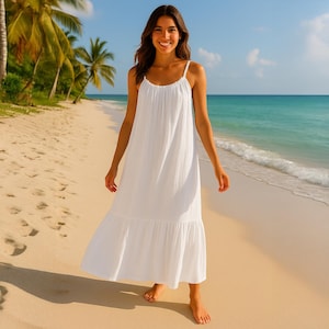 knee length dresses for ladies Tiered Cotton Maxi Dress for Tall Women – Liv Tall main image 0