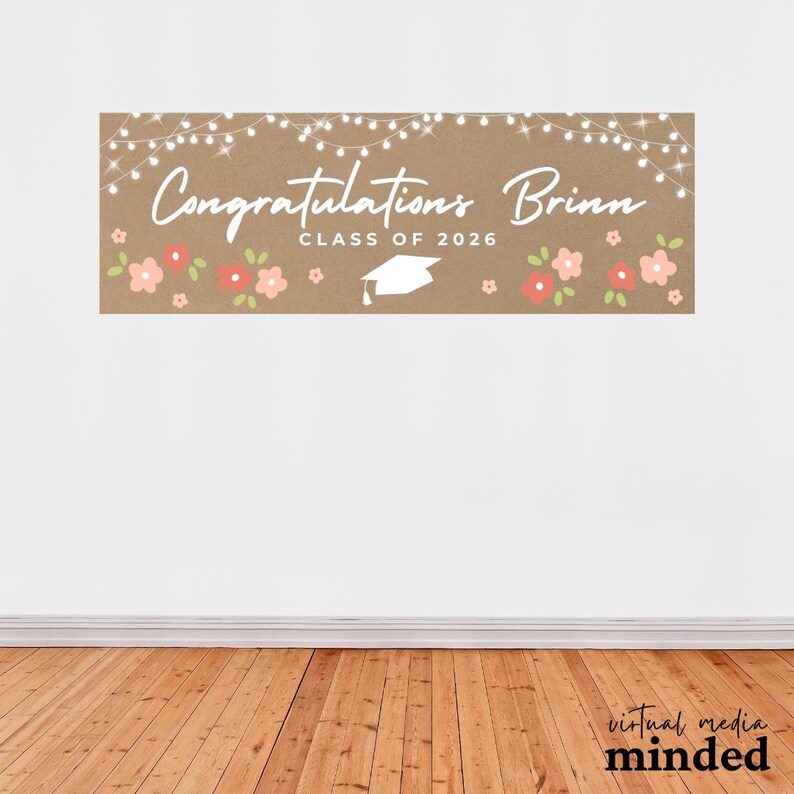 Graduation Party Banner Template | Craft Paper Style (digital Download ...