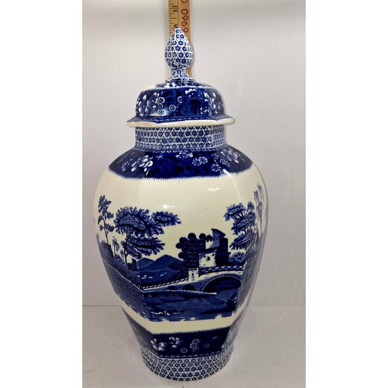 Spode Blue Italian Archive - Gothic Castle Ginger Jar - Pot Décoratif 30cm - Neuf