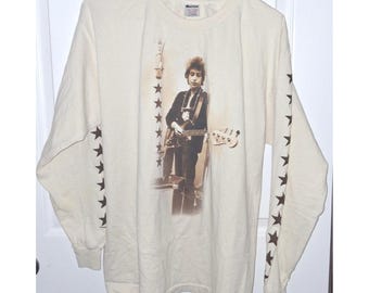 Vtg 1998 Bob Dylan Long Sleeve T-Shirt 100% Cotton By Murina Size XL Made In USA
