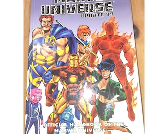 Vintage Oficjalny podręcznik aktualizacji uniwersum Marvela z 1989 r.