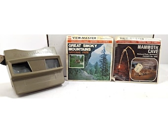 Zestaw 3 płyt GAF View-Master z lat 70. i 2 pakiety z 1977 r. „Parki narodowe”