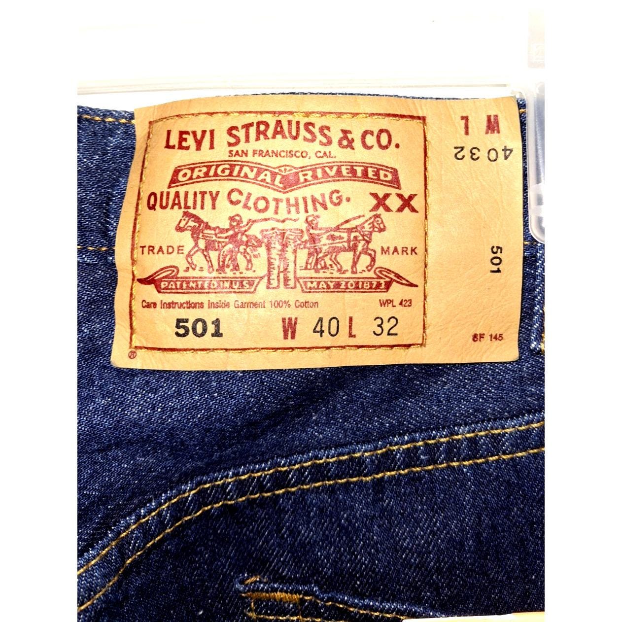 NOS 1993 Levis 501 Button Fly Jeans Size 40 X 32 Washed