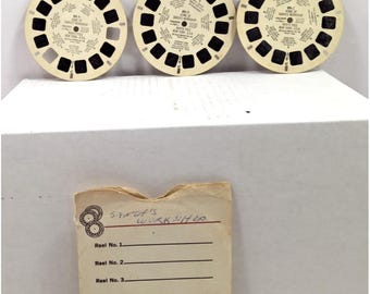 Zestaw 3 płyt Sawyer View-Master Santa's Workshop z 1956 roku