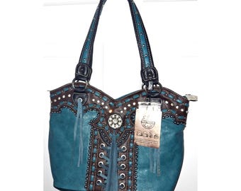 Borsa in similpelle Montana West per porto occulto di arma, realizzata artigianalmente.