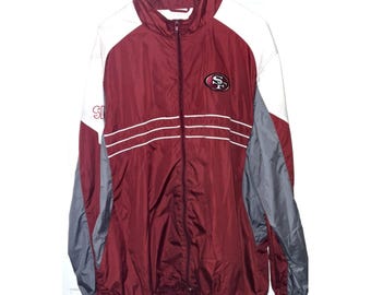 Vintage Sports Illustrated San Francisco 49ers Logo Windbreaker XL Full  Zipper