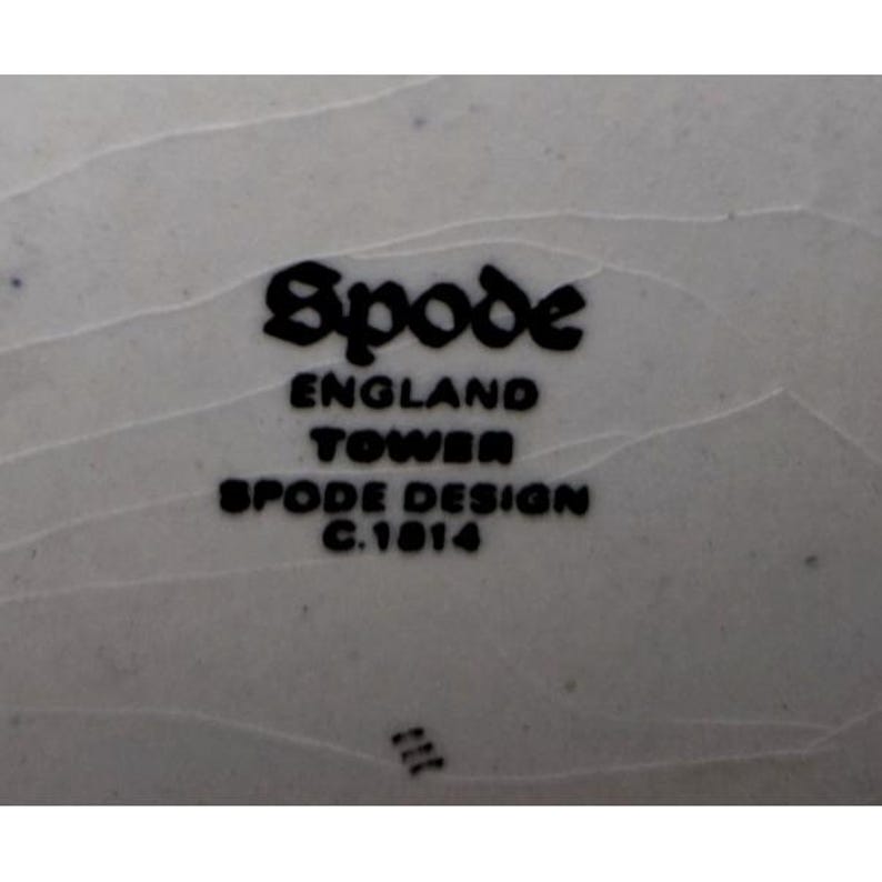 Rare Spode English Blue Tower Design Hexagonal 15 1/2