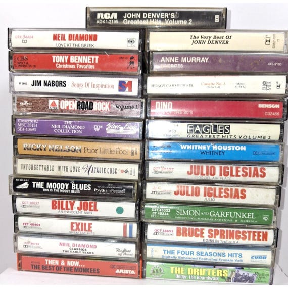 1980年代と1990年代のポップ&ロック音楽カセットテープ25枚 1980年代と1990年代のポップ&ロック音楽カセットテープ25枚