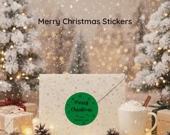 Gift Tags – Personalized Merry Christmas Stickers, Custom Holiday Label Tags
