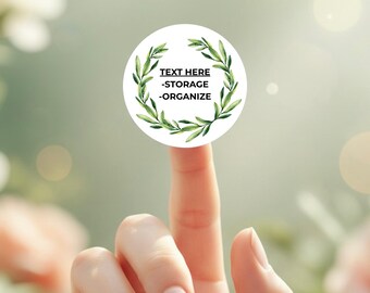 Custom Greenery Labels for Home Organization, Personalized Storage Stickers, Pantry Closet Toy Room Tags