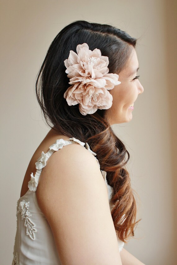 Items similar to Blush flower bridal hair comb wedding head piece style
