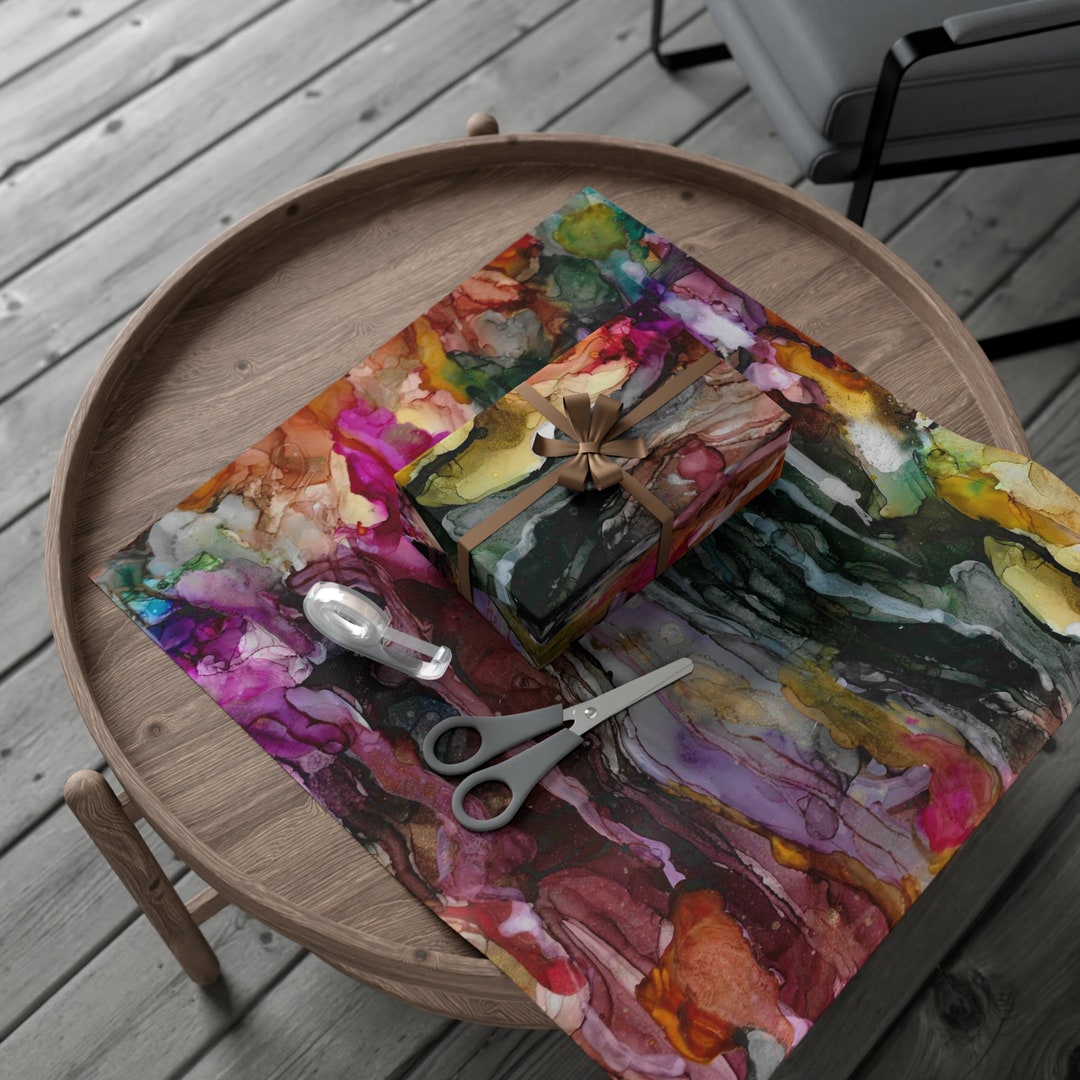 Luxury Wrapping Paper Original Alcohol Ink Painting Gift Etsy