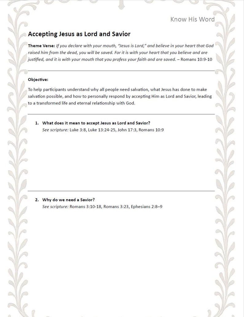 Sunday Weekly Leader Guide.pdf Printable Bible Study Bundle: Christian Lessons, Leader Guide (PDF ...