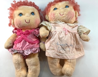 Peluche Kenner Hugga Bunch Huggins vintage des années 80 aux cheveux roses, 40 cm, lot de 2