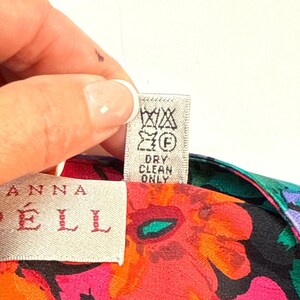 Veste florale Adrianna Papell violet sarcelle rose vert soie vintage taille 12 image 4