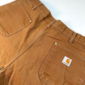 Carhartt Brown Canvas Double Knee Work Pants 38x32 Dungaree Fit Made in USA