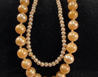 Marvella Vintage Faux Pearl Necklace Set Of Two Classic Timeless