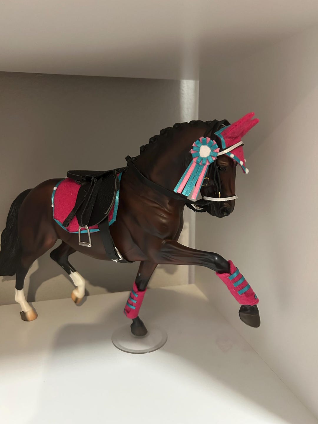 Breyer | Model Horse | Dressage | Tack Set | Scale 1:9 | Pink | Teal ...