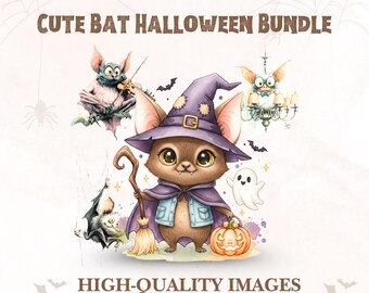 Imágenes prediseñadas de murciélagos de Halloween en 4K (descarga digital)