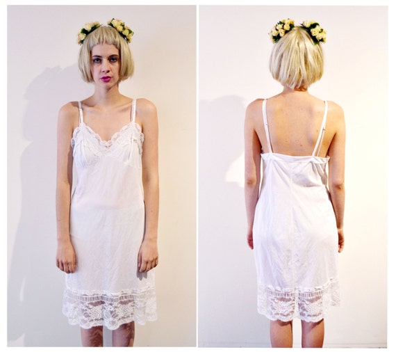 floor length white slip