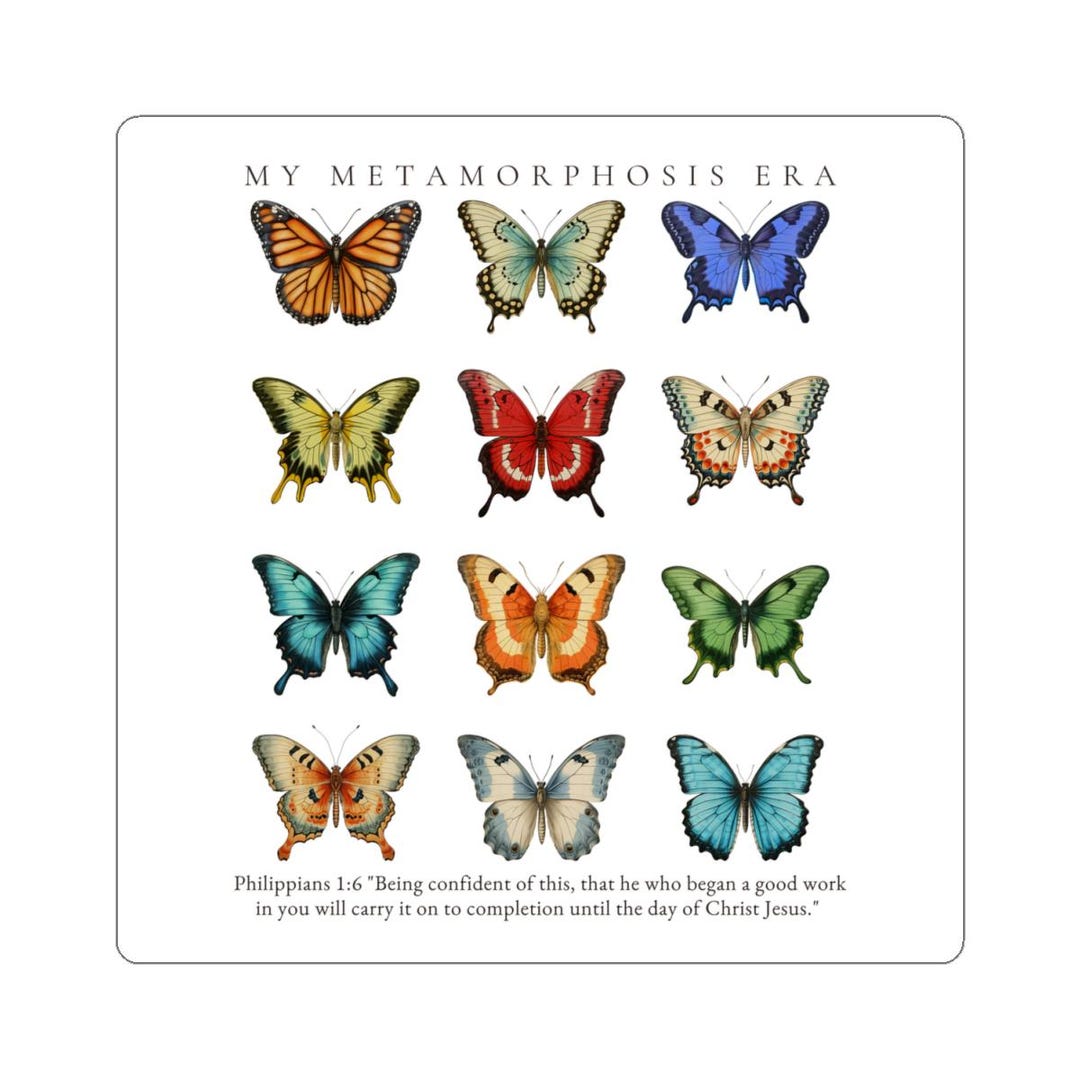 Butterfly Metamorphosis Stickers: Faith-based Laptop Decals - Etsy