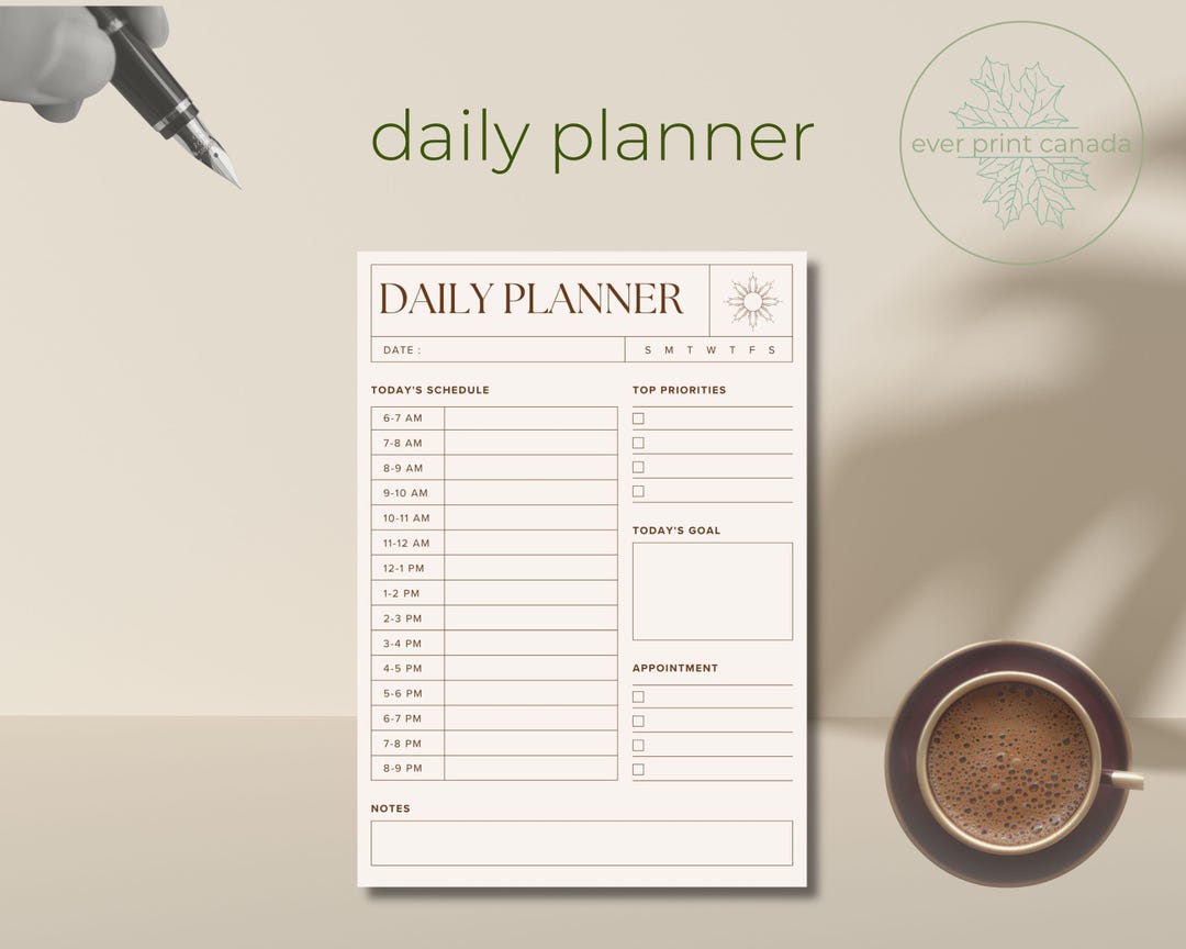 Minimalist Daily Planner Printable: Fillable PDF for Productivity (a4 ...