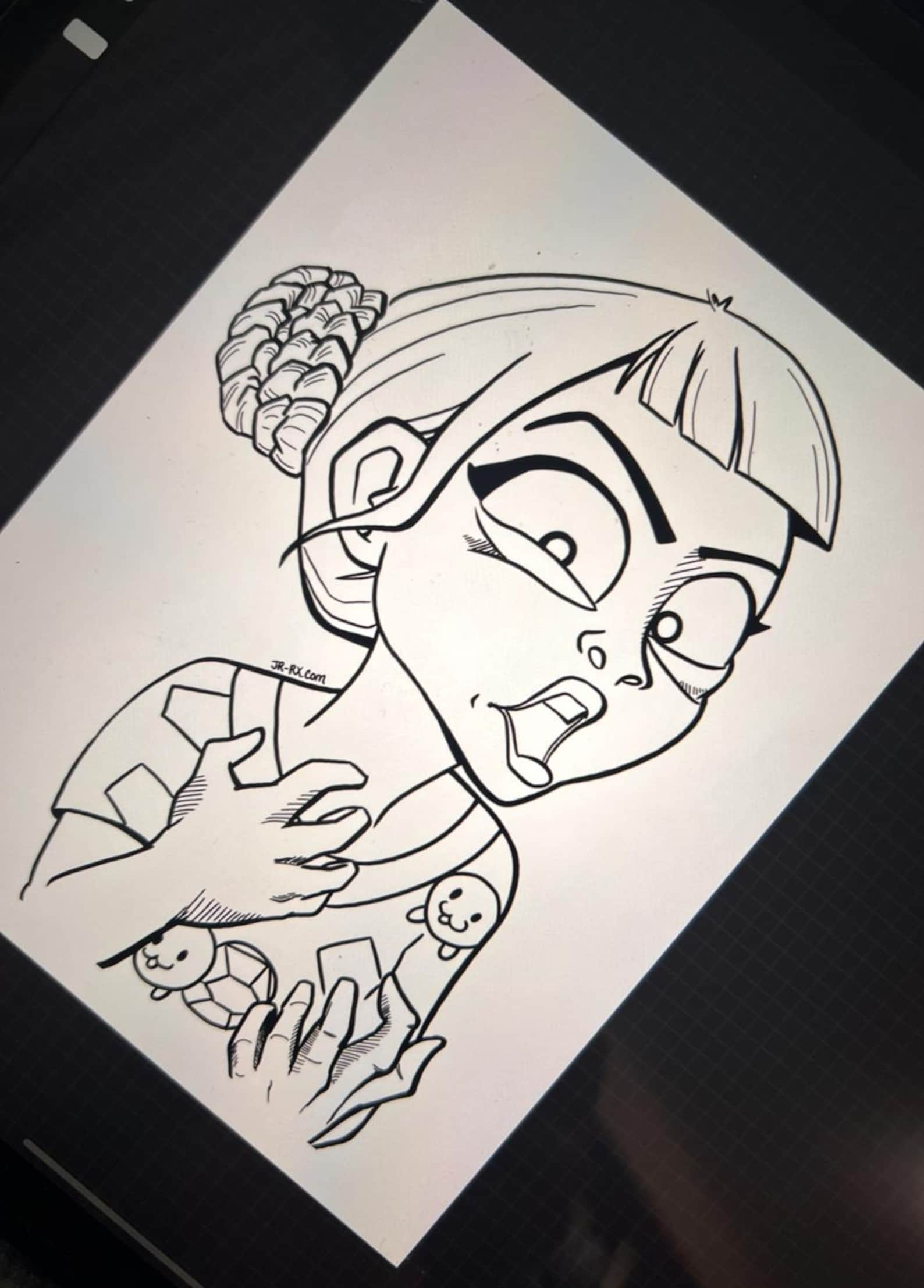 Trace Huntrix Huntrix's Zoey Coloring & Tracing Paper #kpopdemonhunters #kpdh # ...