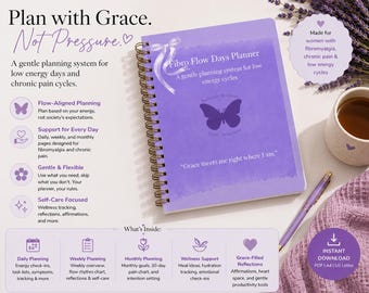 Fibromyalgia Planner | Chronic Illness Daily Wellness Tracker (Digital Download)