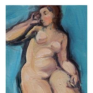 Archival Print-Giclee-Original Painting-Figure Study-Fine Art Nude-Female Nude-Figure Drawing-Impressionist-Figurative-Woman-Painterly-Nude