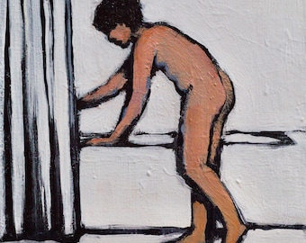 Original Artwork-Giclee-Archival Print-Female Nude-Figure Study-Bathtub-Expressive-Abstract-Fine Art Nude-Fine Art Print-Angela Ooghe