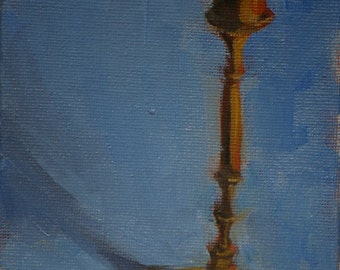 Small Candle Holder - original oil painting - still life - Small Painting - 4x6 inches-Angela Ooghe