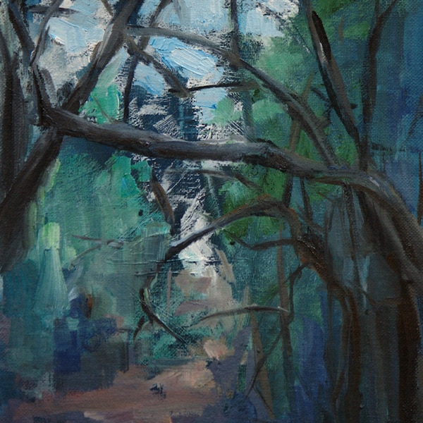 Original Oil Painting - Forest- Landscape-Woods -Painterly- 8 x 10 inches - Florida Landscape -Angela Ooghe