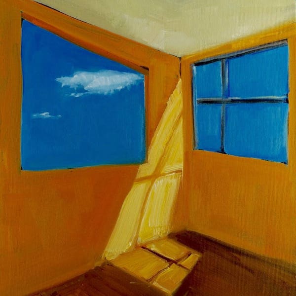 Original Artwork-Giclee-Archival Reproduction Print of Original Painting-Orange-Sky-Cloud-Fine Art Print-Still Life-Interior-Angela Ooghe