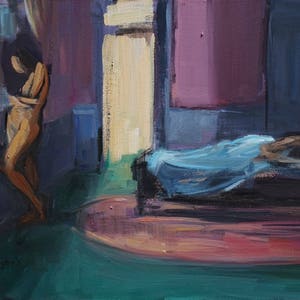 Fine Art Print of Original Painting-Giclee-Archival Print-Figure Study-Angela Ooghe-Nocturne-Figurative-Impressionism-Abstract-Nude