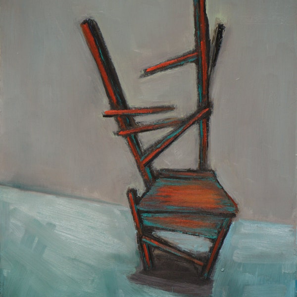 Original Oil Painting - Still life -Chair - Expressive Still life - Red and Green Chair - 8x10 inches