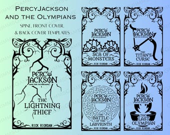 Pakiet plików SVG i PNG okładki książki Percy'ego Jacksona | Pobierz cyfrową wersję oprawy książki DIY