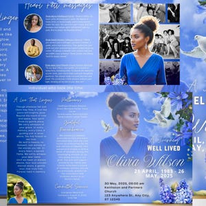 Programmaboekje Sky Blue Memorial: 8 pagina's rouwaandenken (digitale download)