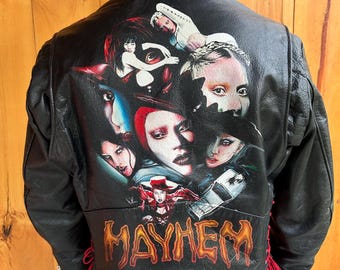 Custom-painted Lady Gaga Mayhem Leather Jacket (ONE-OF-A-KIND!) - Etsy