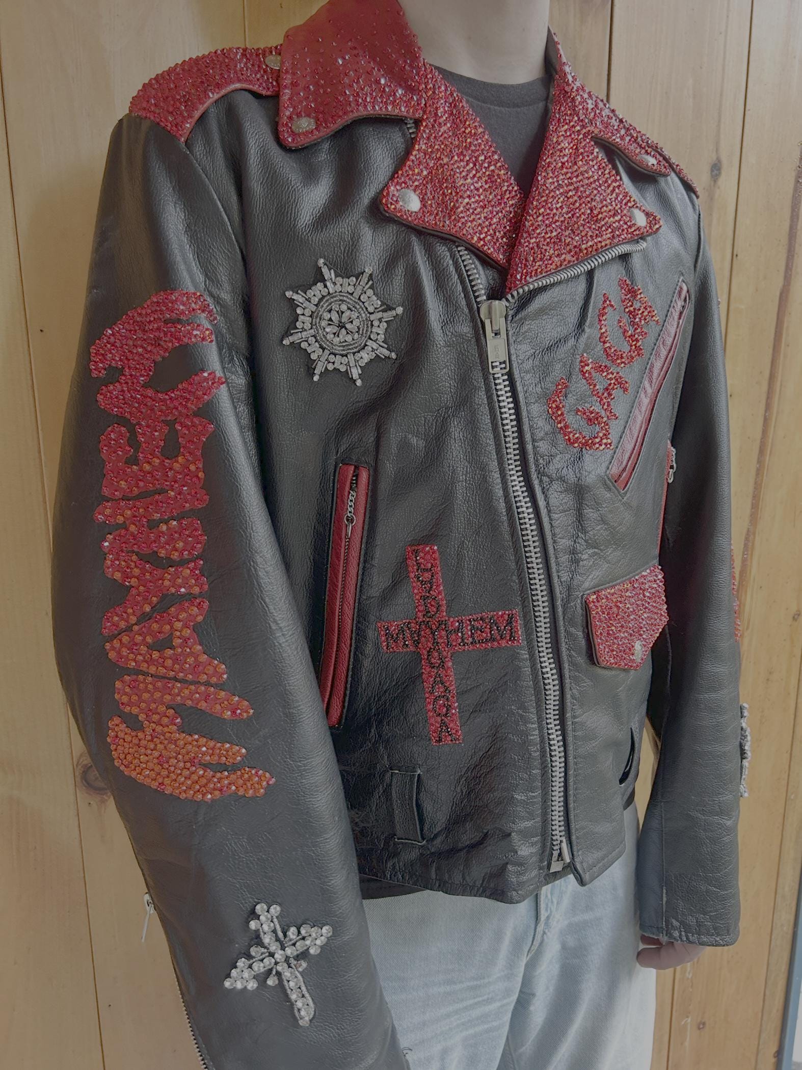 Custom-painted Lady Gaga Mayhem Leather Jacket (ONE-OF-A-KIND!) - Etsy