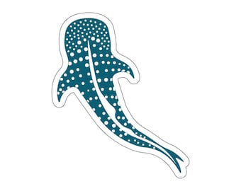 Pegatina troquelada de tiburón ballena