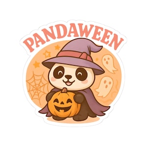 Cute and Scary Halloween Panda Sticker
