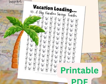 Vacation Loading… | Printable Travel Savings Tracker | Budget Goal Sheet for Getaways, Trips, Resorts, and Adventures PDF