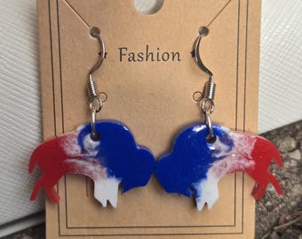 Red, White, and Blue Buffalo Earrings