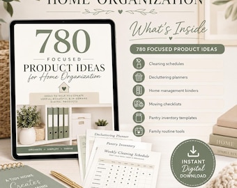 780 Digital Product Ideas for Home Organization Product Idea Library Cleaning Schedule Decluttering Planner Home Management Binder