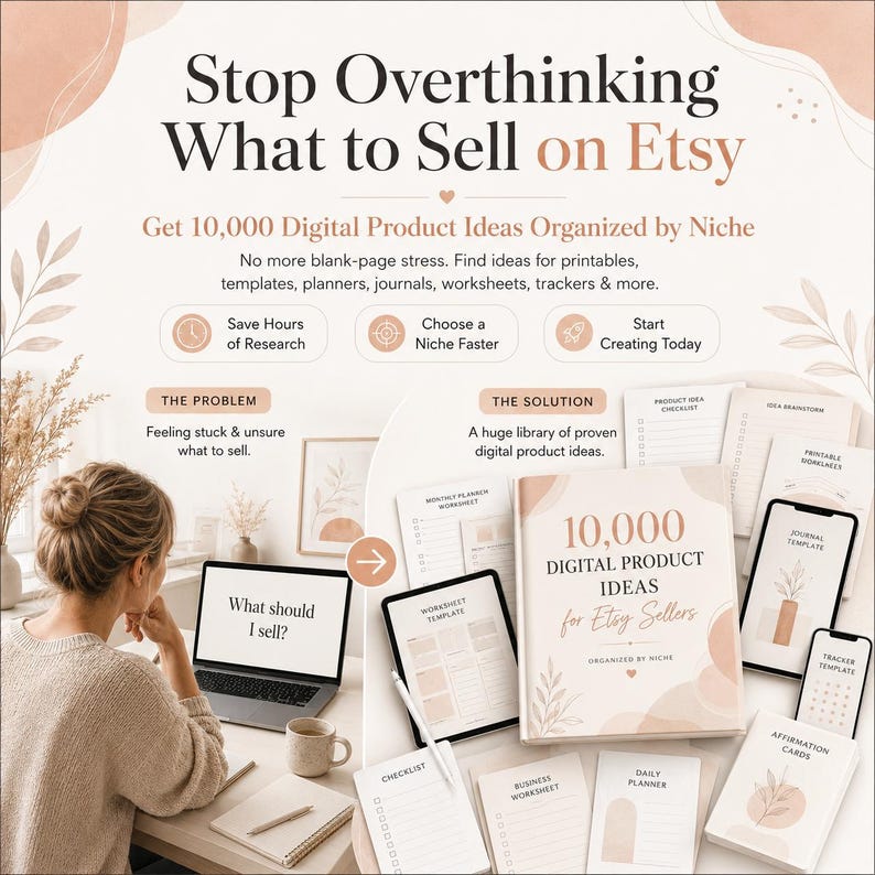 10,000 Digital Product Ideas for Etsy Sellers, Printable, Canva ...