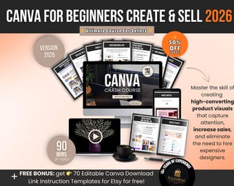 Canva voor beginners, leer digitale en fysieke producten maken en verkopen | Spoedcursus Canva 2026