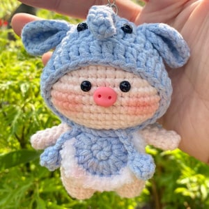 Handmade Crochet Animal Keychain - Animal Crochet, Cute Crochet Animal Stuffed Animal – Cute Gift for Pet Lovers, Friends, Kids